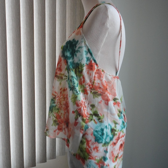 BLOUSE CAMISOLE Floral BODY CENTRAL Women's Medium - Picture 3 of 8